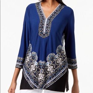 SALE! JM Collection Petite Printed Tunic